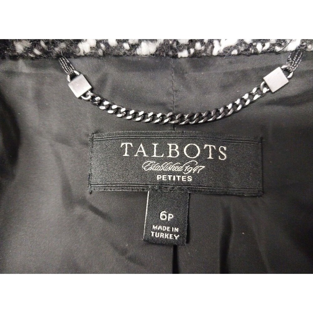 Talbots Blazer Women 6P Petite Wool Alpaca Blend Marled Short Peacoat Style Corp - Picture 3 of 12